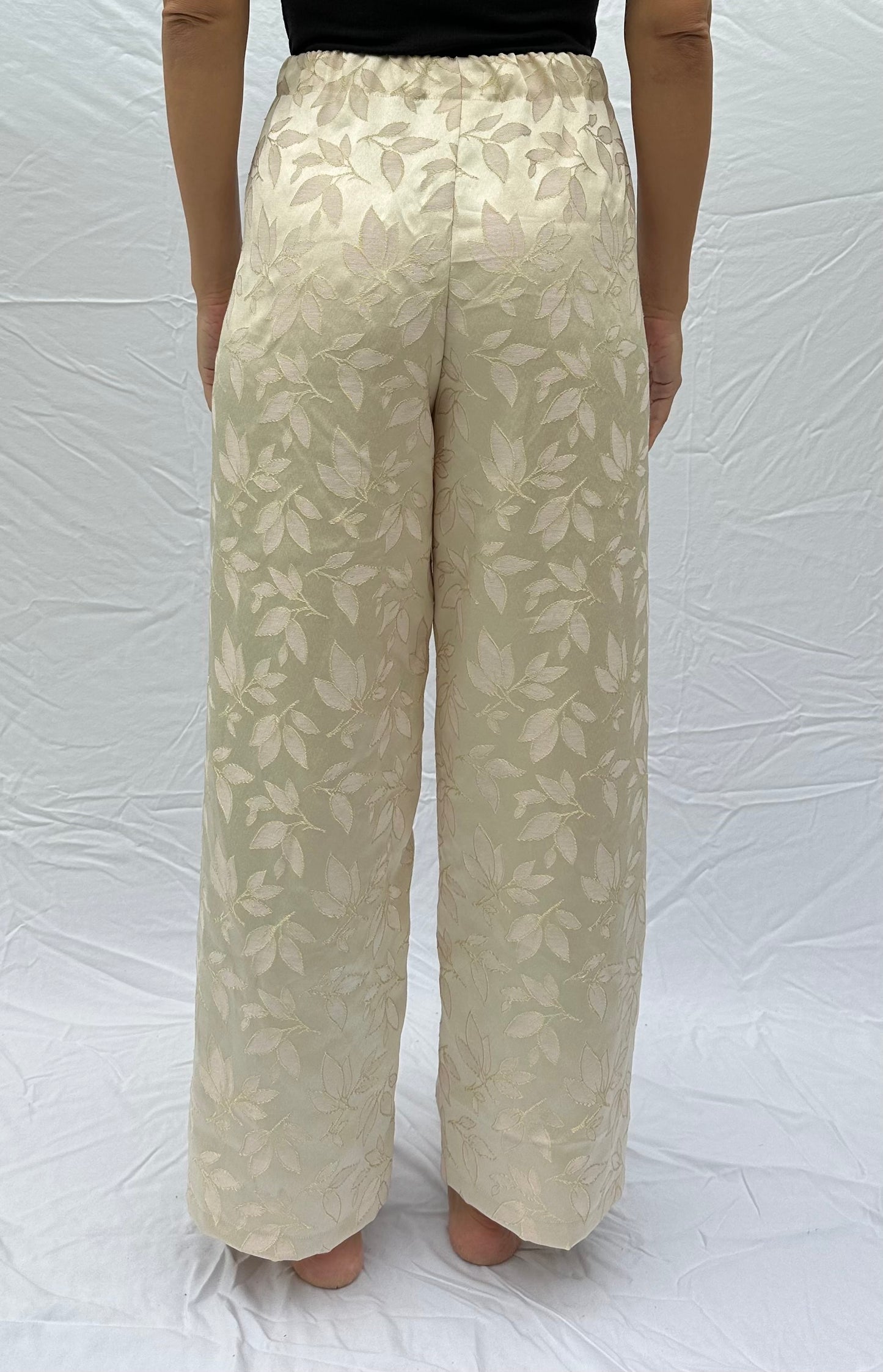 Ivory Leaves - High waisted pants