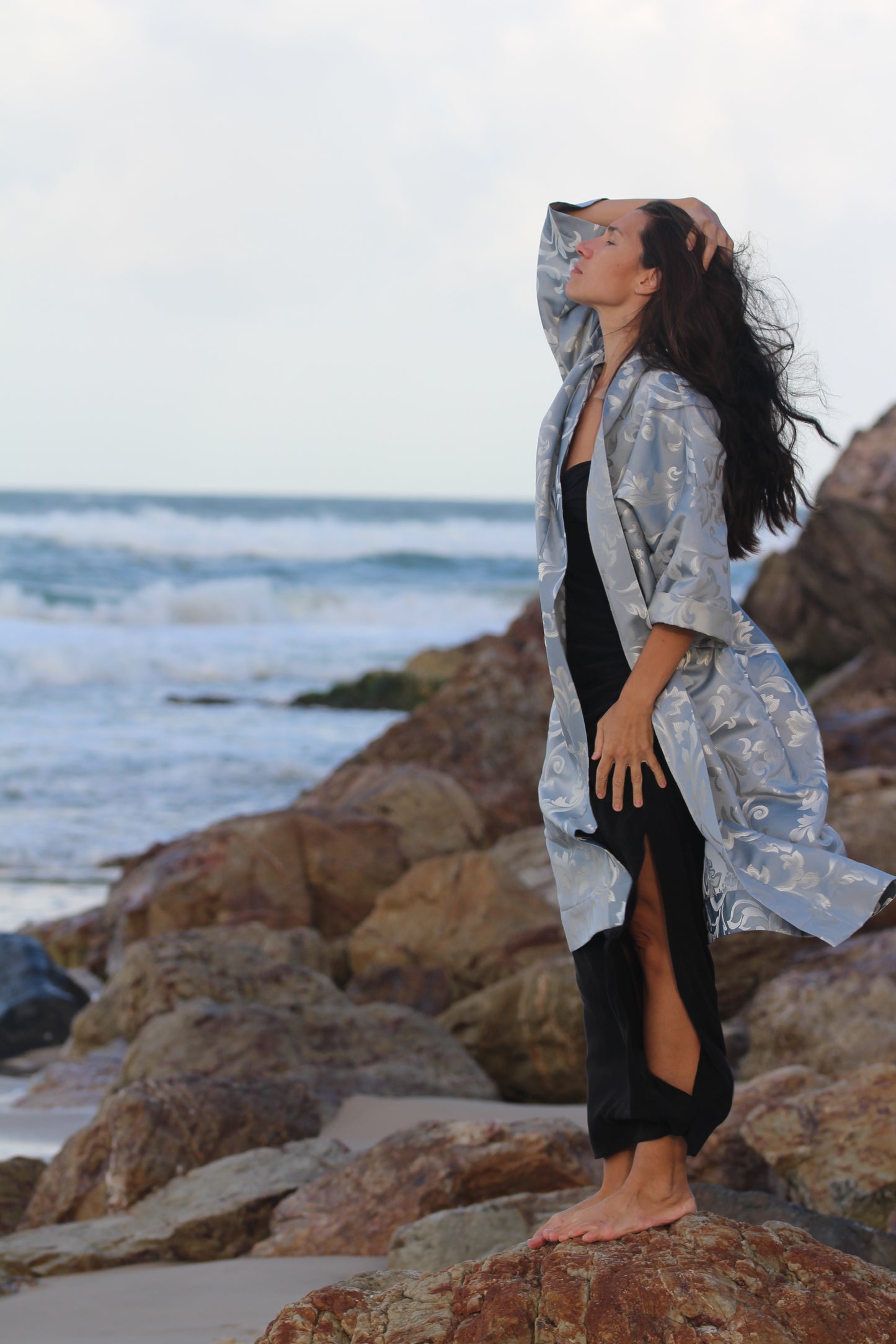 The Silver Threads Kimono Coat