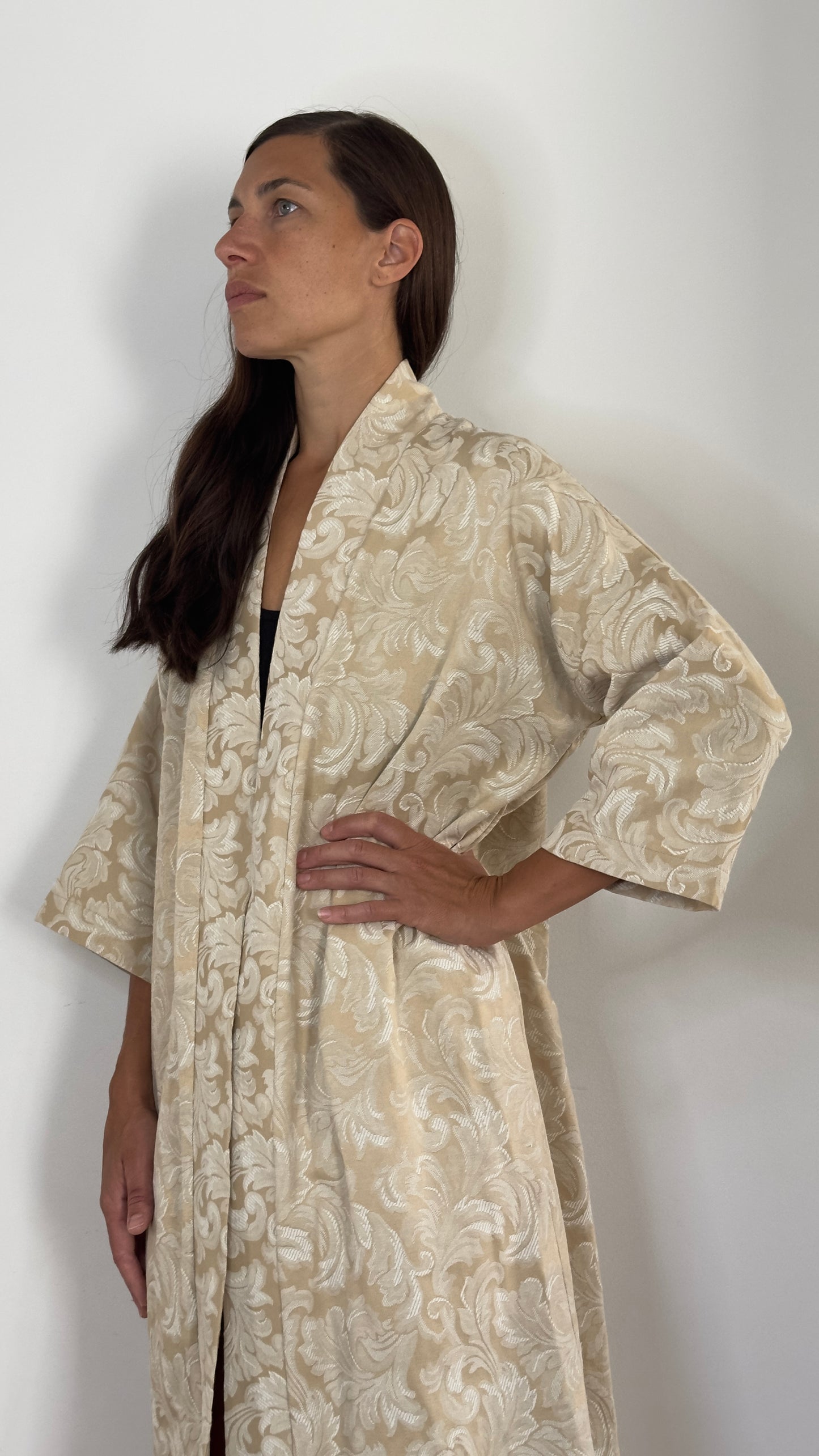 The Gold Jacquard Kimono Coat