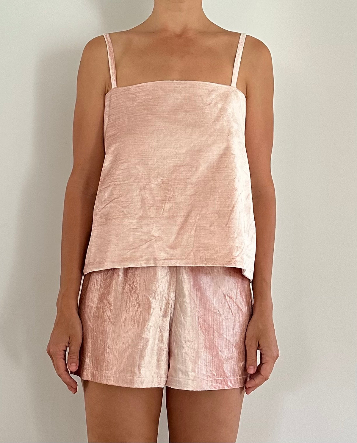 The Powder Pink Velvet Top - Size 10/M
