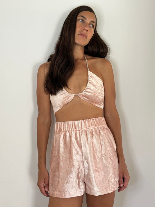The Powder Pink Velvet Top