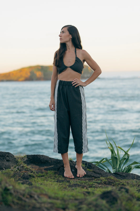 The Blossom Pant - dark brown/creme