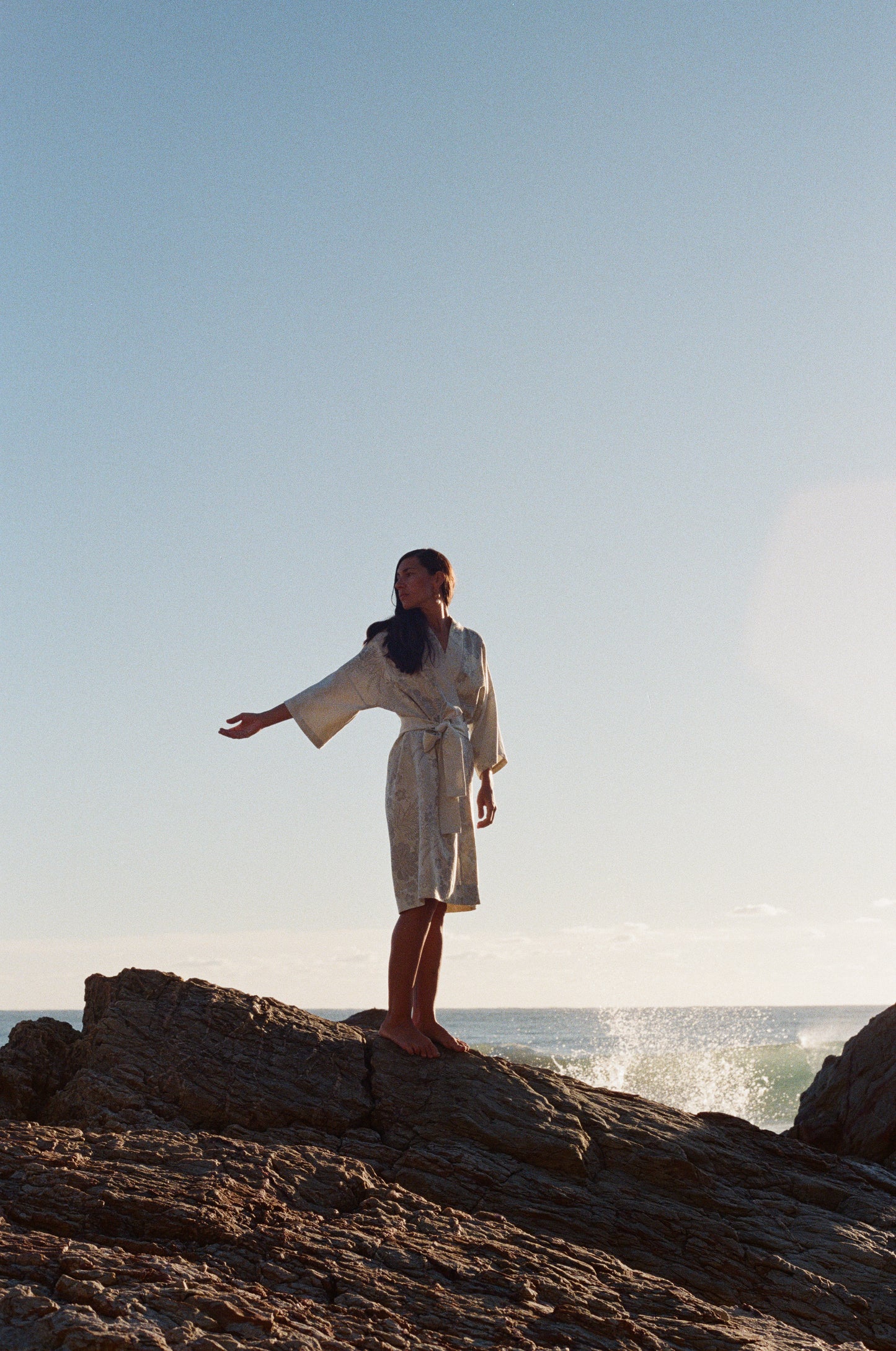 The Kimono - white silver brocade