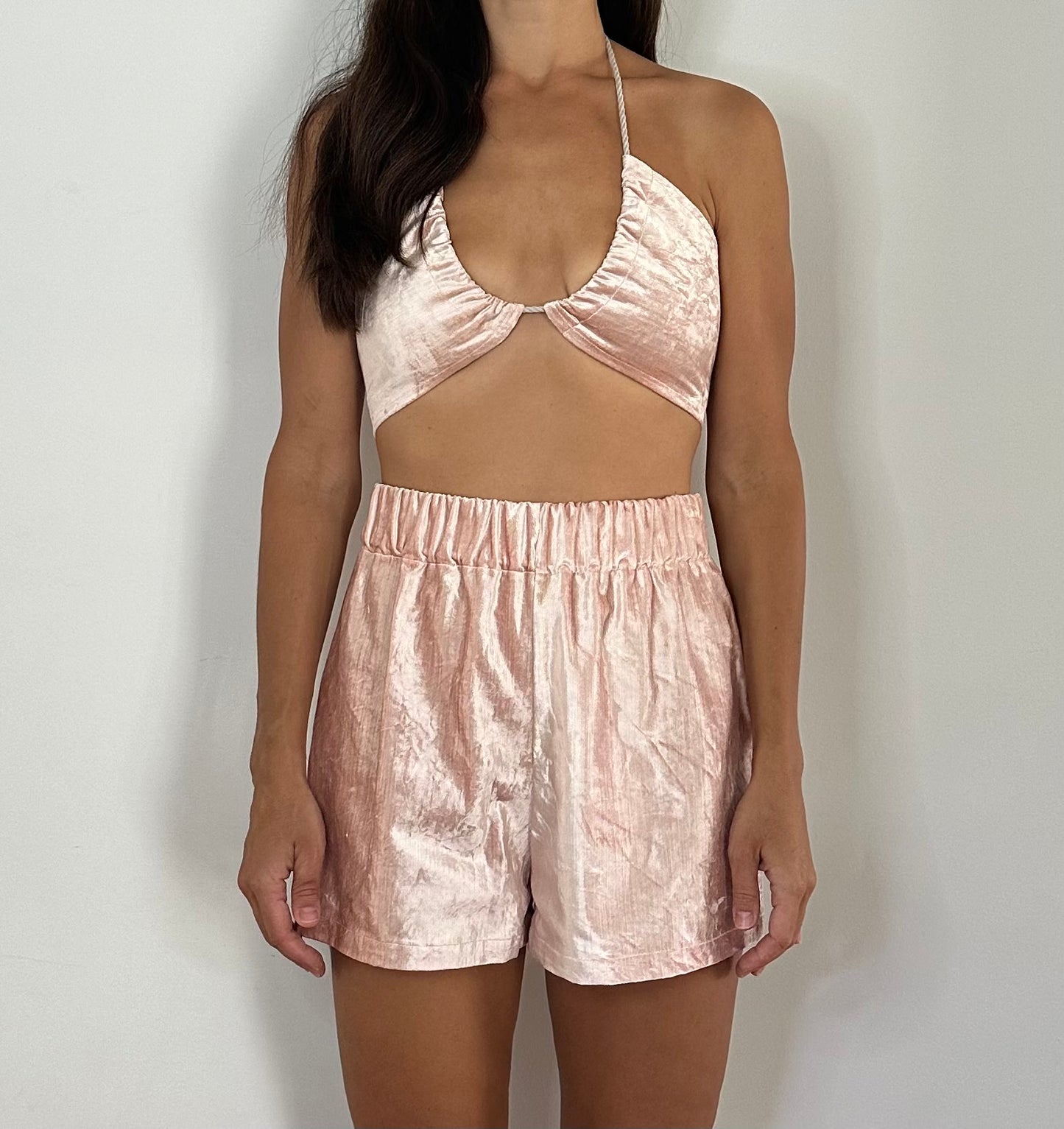 The Powder Pink Velvet Top