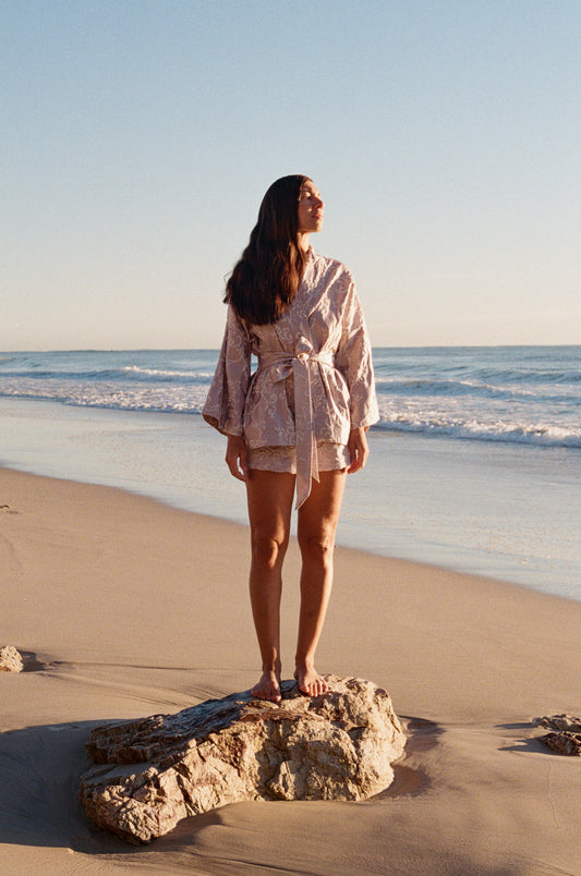 The Lilac Jacquard Kimono