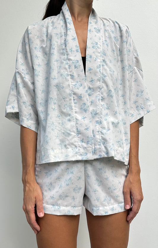 The Dainty Flower Kimono - short/blue